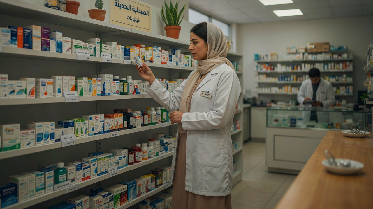 No Iraque, o farmacêutico manipula pomadas no balcão