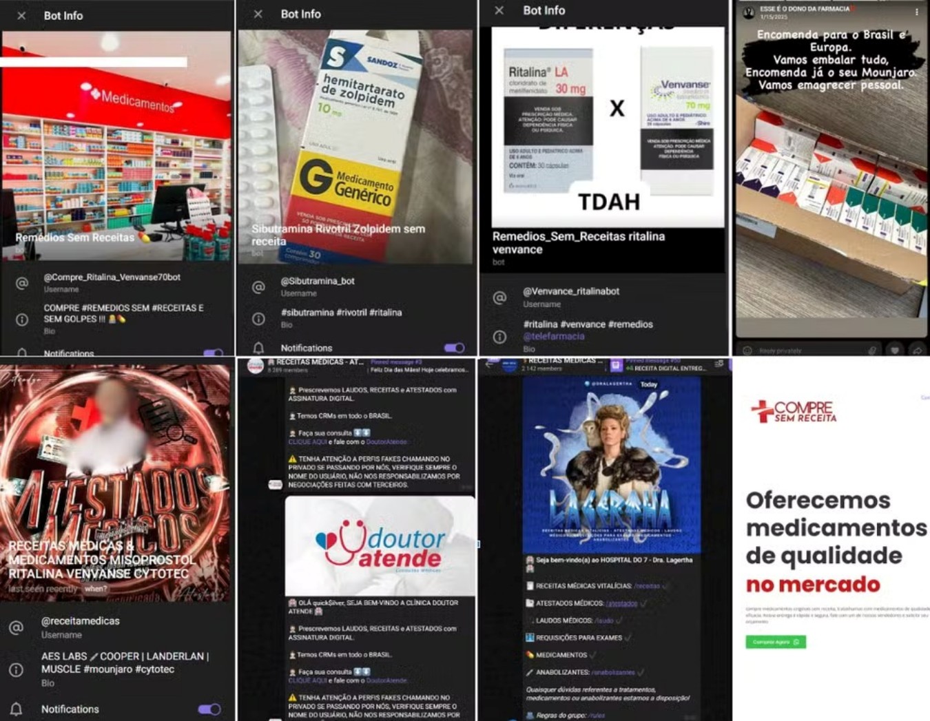 Denúncia: investigação revela 65 grupos clandestinos com mais de 82 mil usuários vendendo medicamentos controlados nas redes