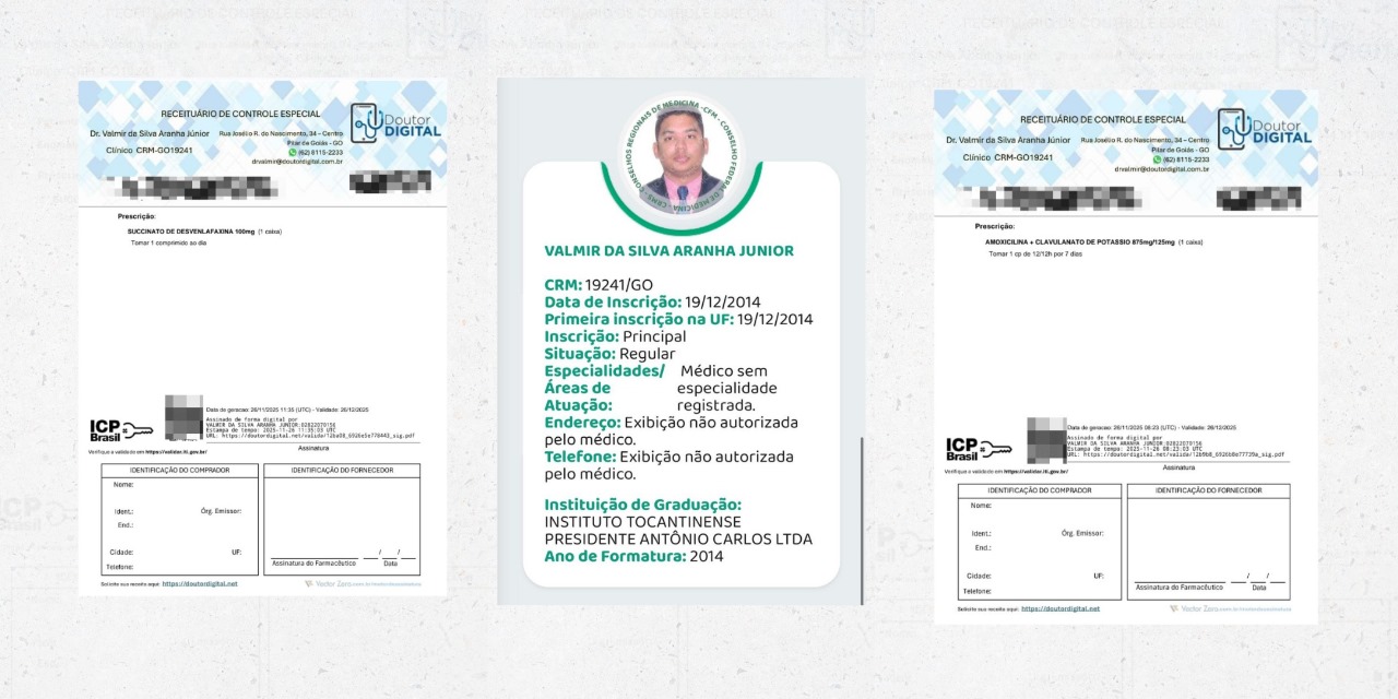 Nova denúncia de crime contra a saúde pública: segundo médico é flagrado vendendo receitas de controlados por aplicativo