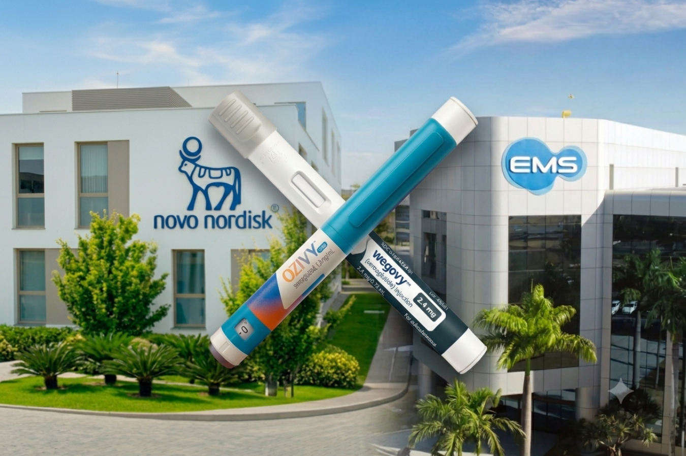 Novo Nordisk processa EMS e INPI em disputa pela marca Ozivy