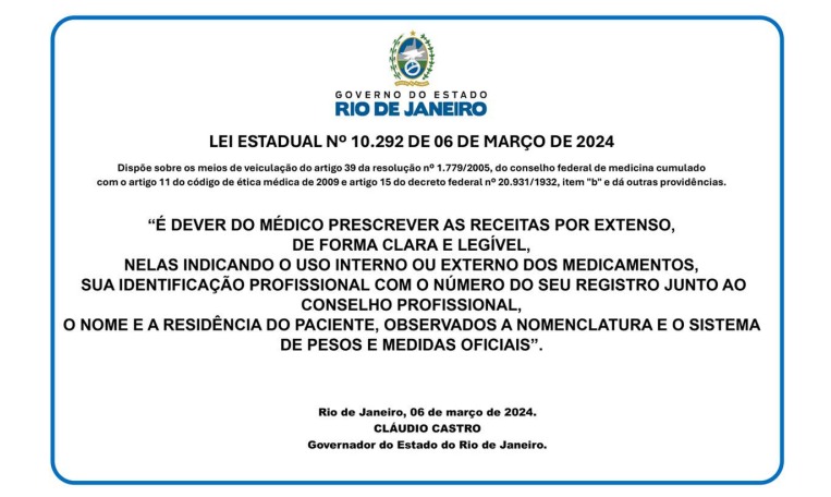 Lei obriga médicos a fazer prescrição com letra legível e clara.