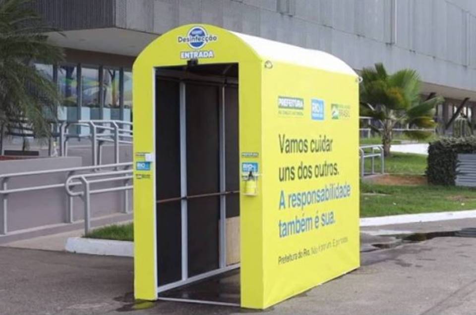 Rio de Janeiro recebe primeiras cabines de desinfecção