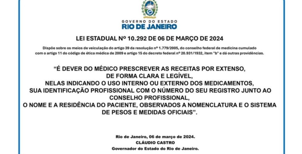 Lei obriga médicos a fazer prescrição com letra legível e clara.