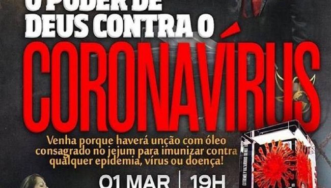 Igreja é investigada por prometer imunização do coronavírus com óleo