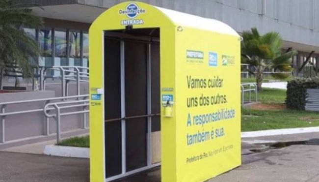 Rio de Janeiro recebe primeiras cabines de desinfecção