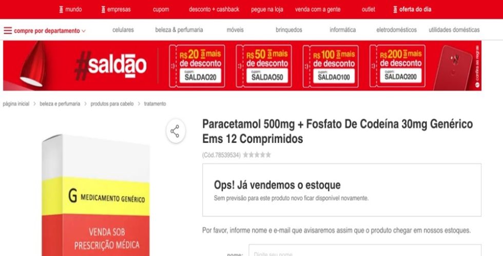 Redes de farmácia terceirizam venda de medicamentos pelas Casas Bahia, Americanas, Ponto Frio e Magazine Luiza