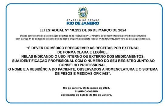 Lei obriga médicos a fazer prescrição com letra legível e clara.