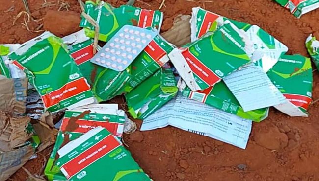 Medicamentos são encontrados em aterro sanitário