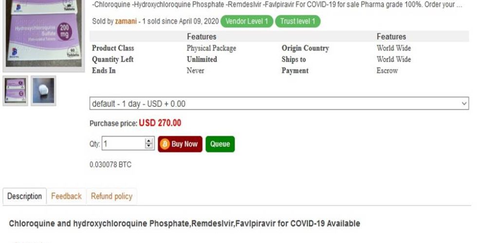 Medicamentos e testes para Covid-19 são vendidos livremente na dark web