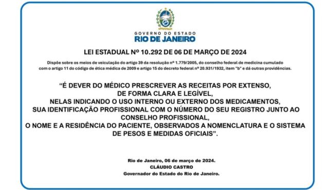 Lei obriga médicos a fazer prescrição com letra legível e clara.