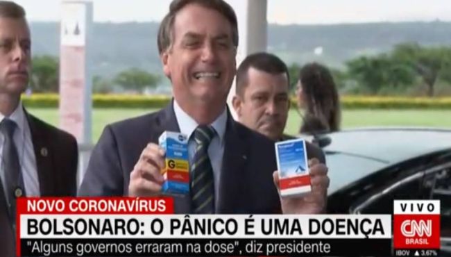 "Cloroquina não tem efeito colateral" afirma Bolsonaro
