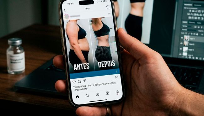 Posts com imagens do antes e depois produzidos com IA alimentam propaganda ilegal de tirzepatida nas redes sociais